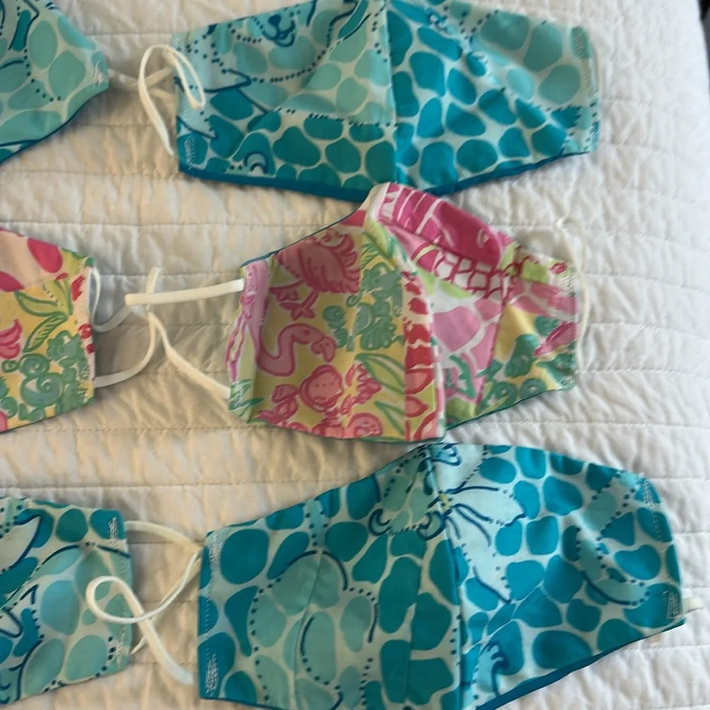 9 Fabric face mask! Palm Beach, tropical famous designer up cycle handmade New